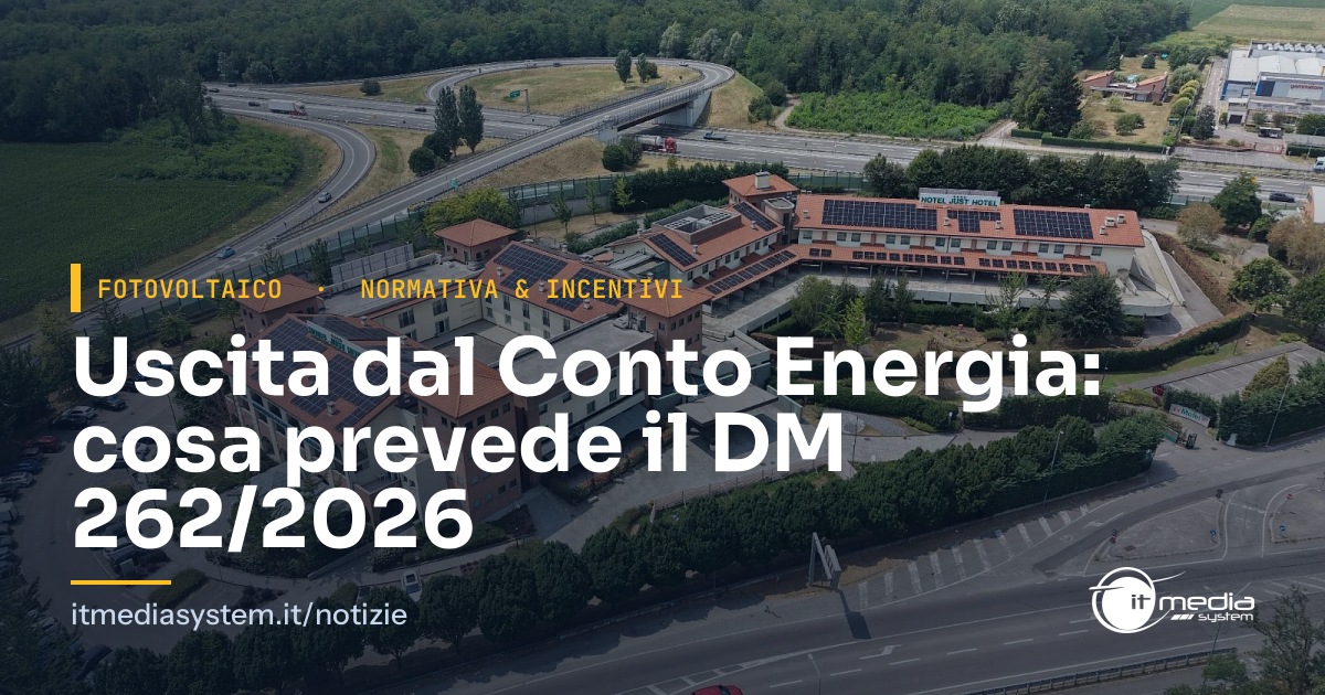 Conto Energia: dal 2028 uscita anticipata con rifacimento per impianti oltre 20 kW
