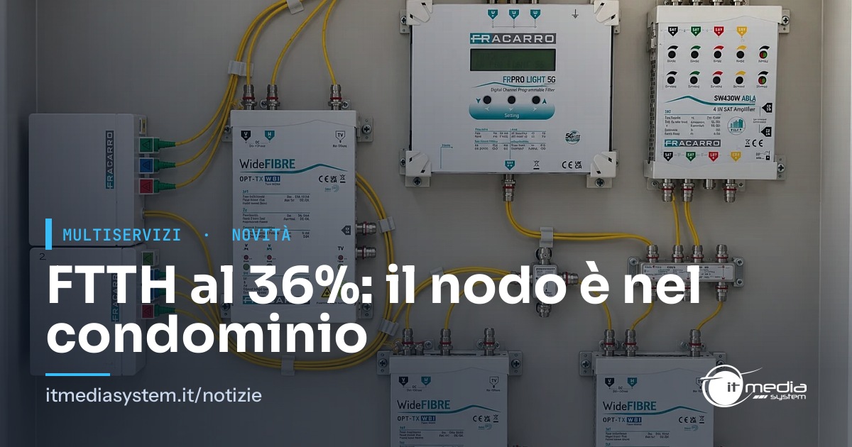 Fibra in Italia: FTTH al 36% delle linee, cosa cambia per i condomìni
